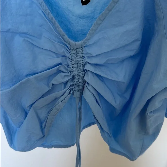 Pieces Light Blue Ruched Blouse Size M - Picture 4 of 4